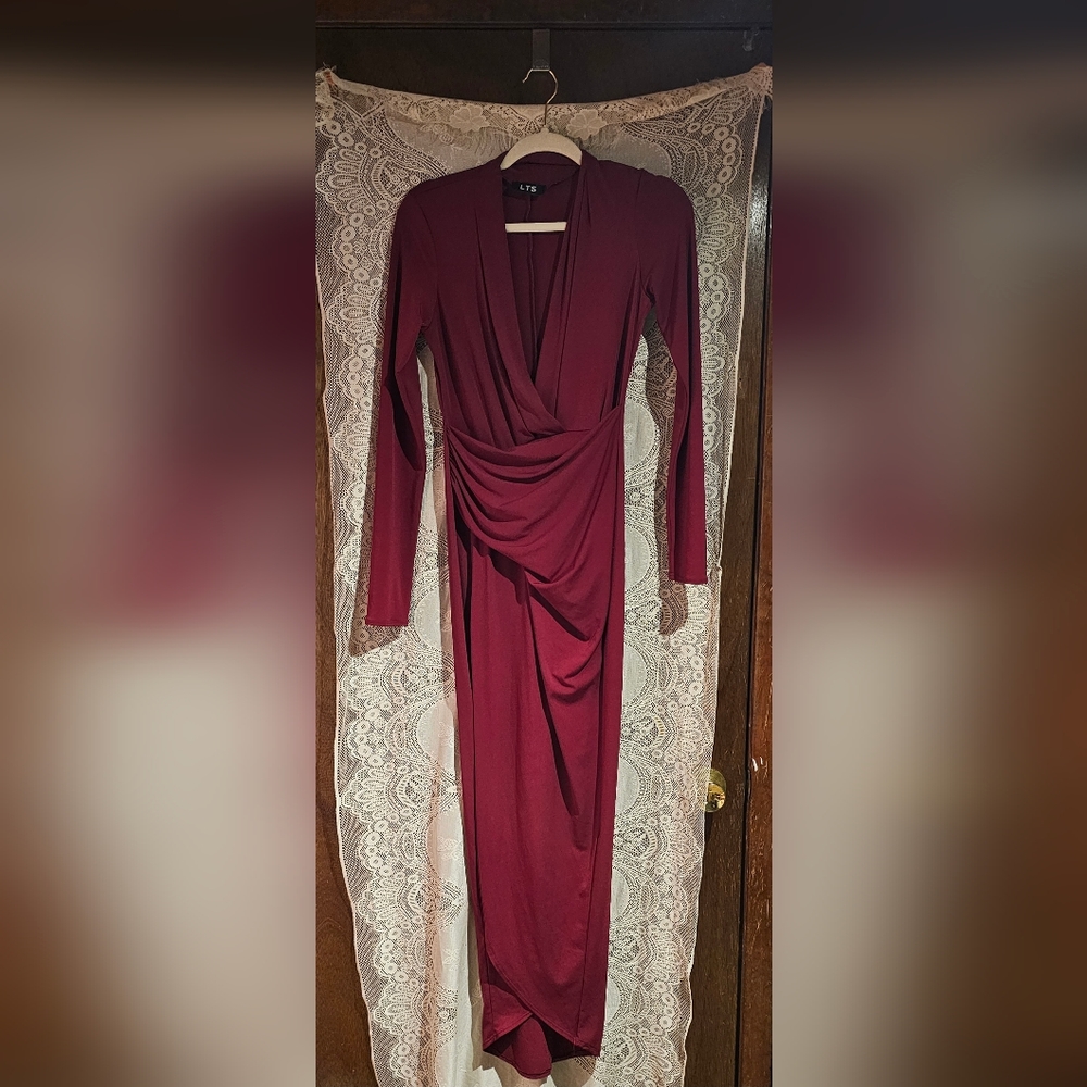 Red Maxi Wrap Dress Size Medium